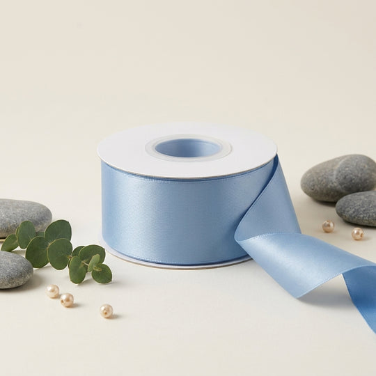 Satin Ribbon Double Face- Steel Blue 