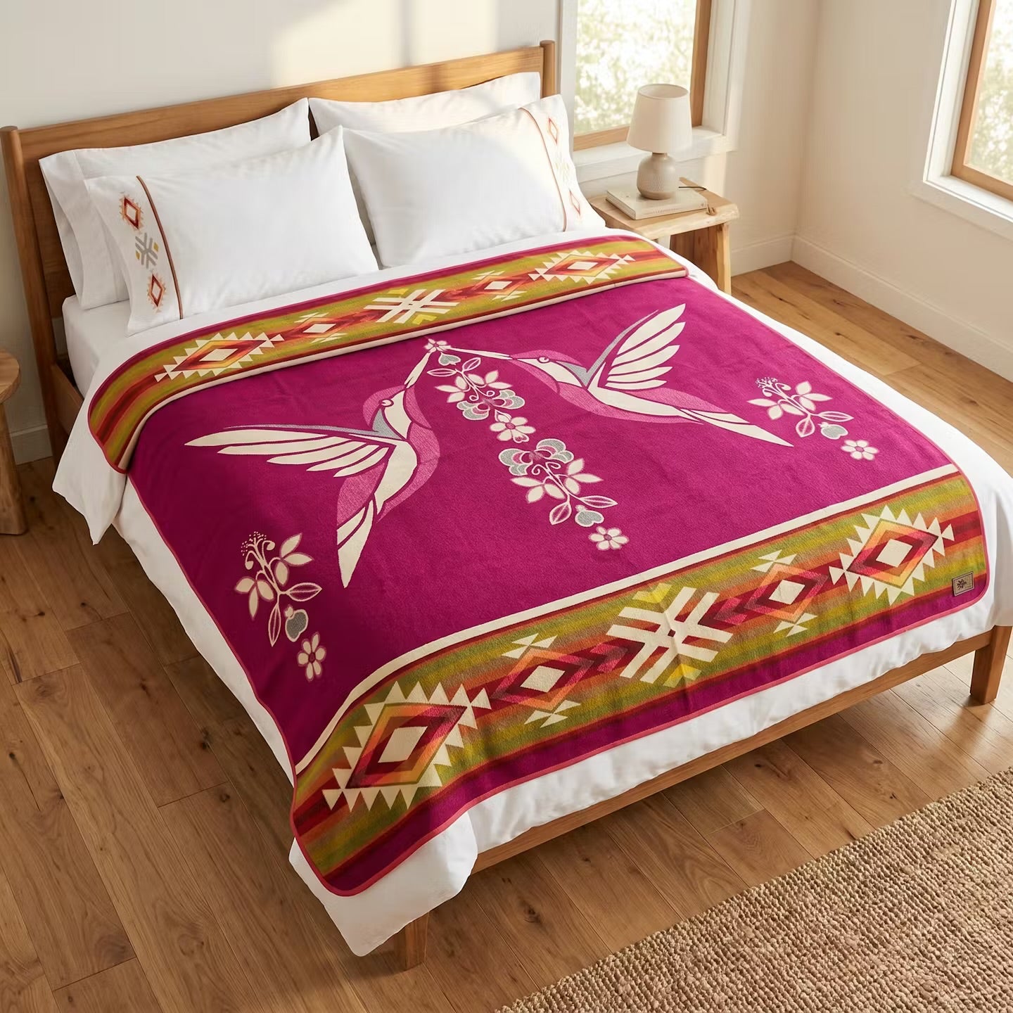 OLDTRIBES Twin Hummingbird Reversible Blanket