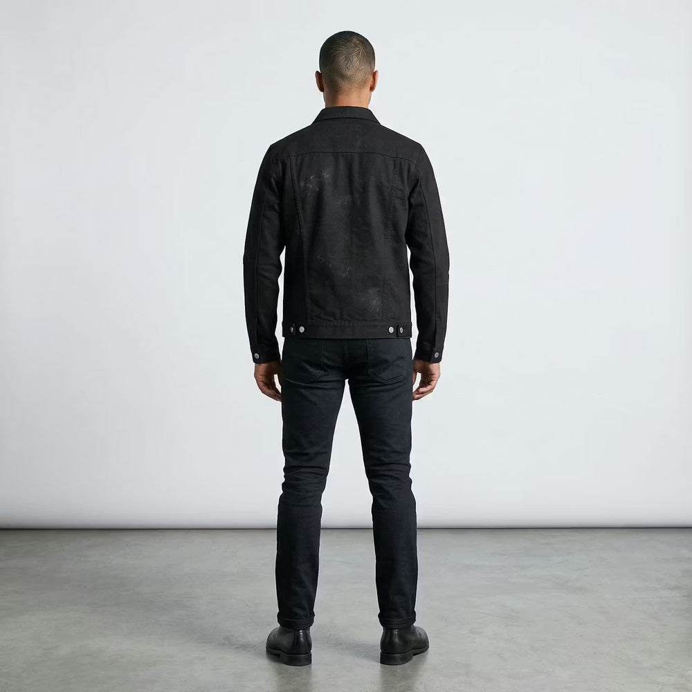 Flower Embroidery Black Denim Jackets