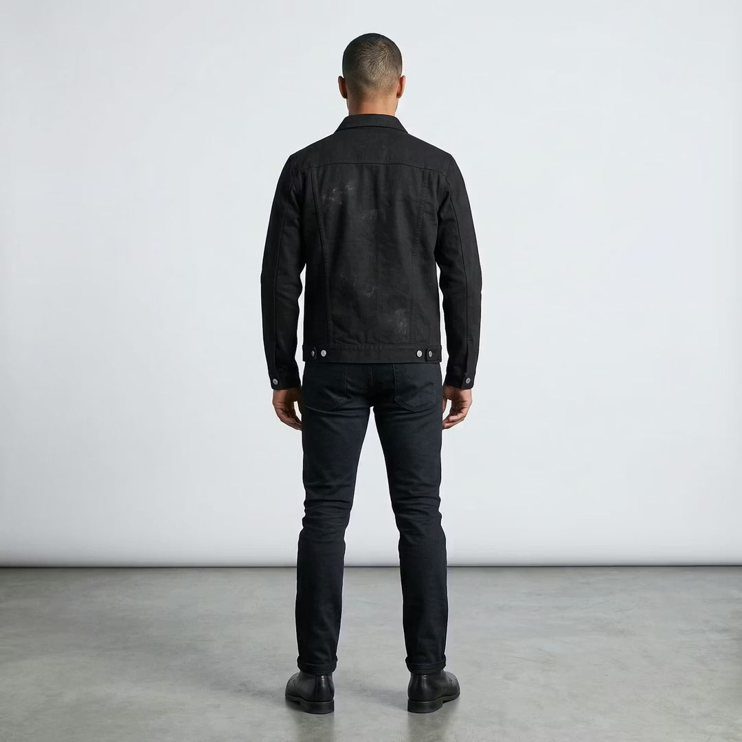 Flower Embroidery Black Denim Jackets