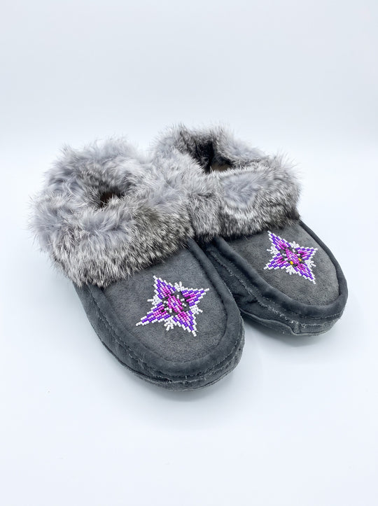 Moccasins with Beadwork (Size 9)