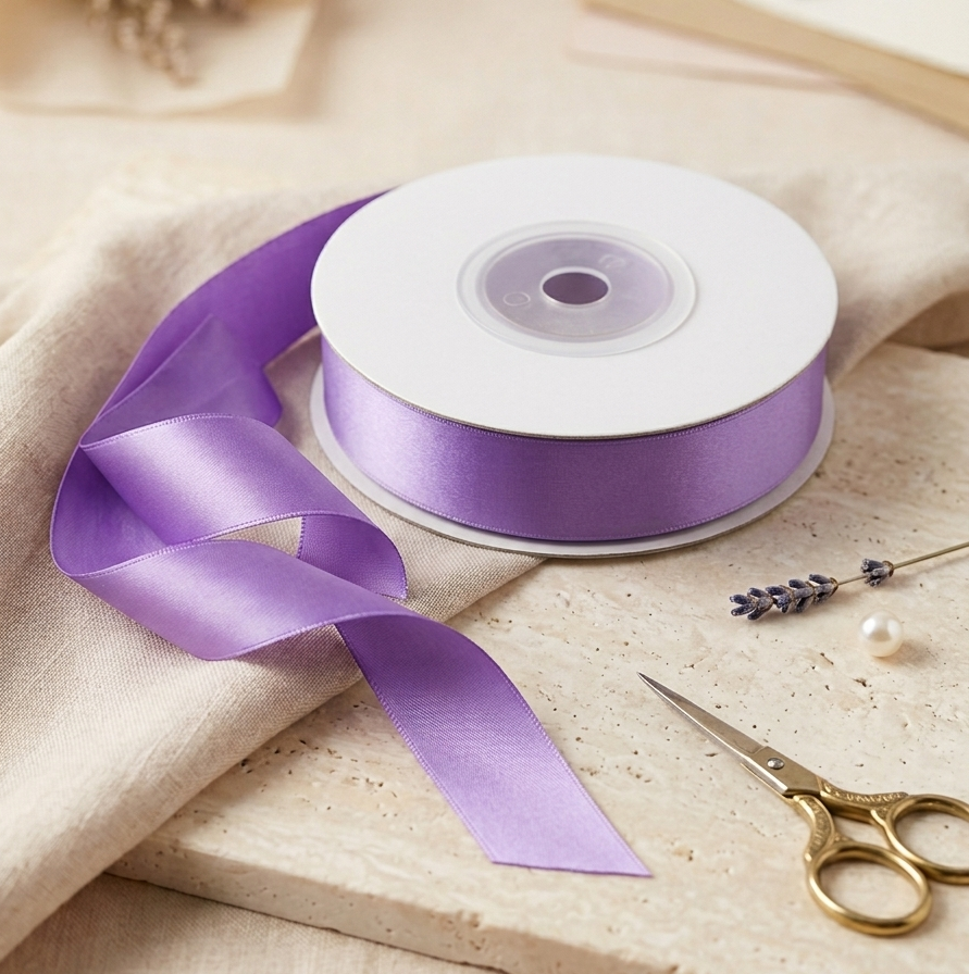 OLDTRIBES 30 Meter Double Face Lavender #463 Ribbon Roll