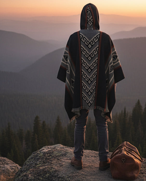 Zigzag HandMade Wool Poncho