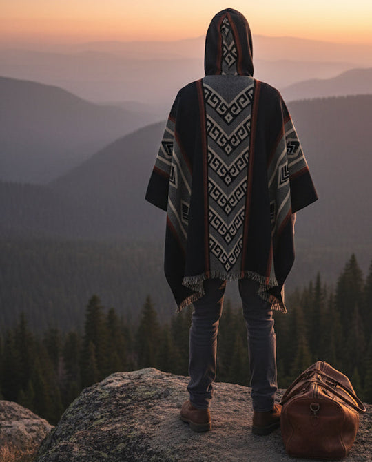 Zigzag HandMade Wool Poncho