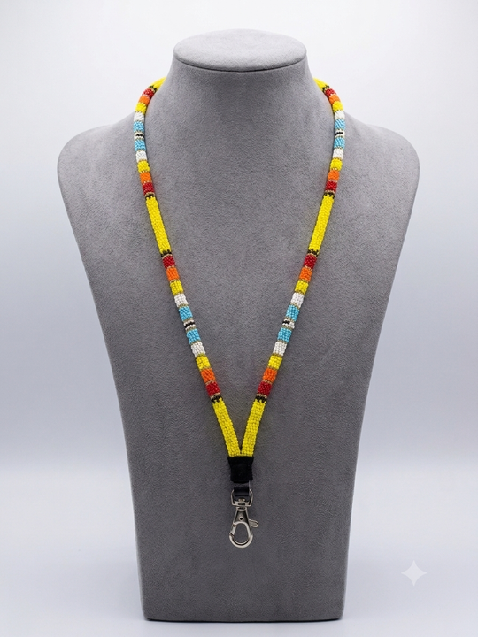 Round Beaded Lanyard(Yellow)