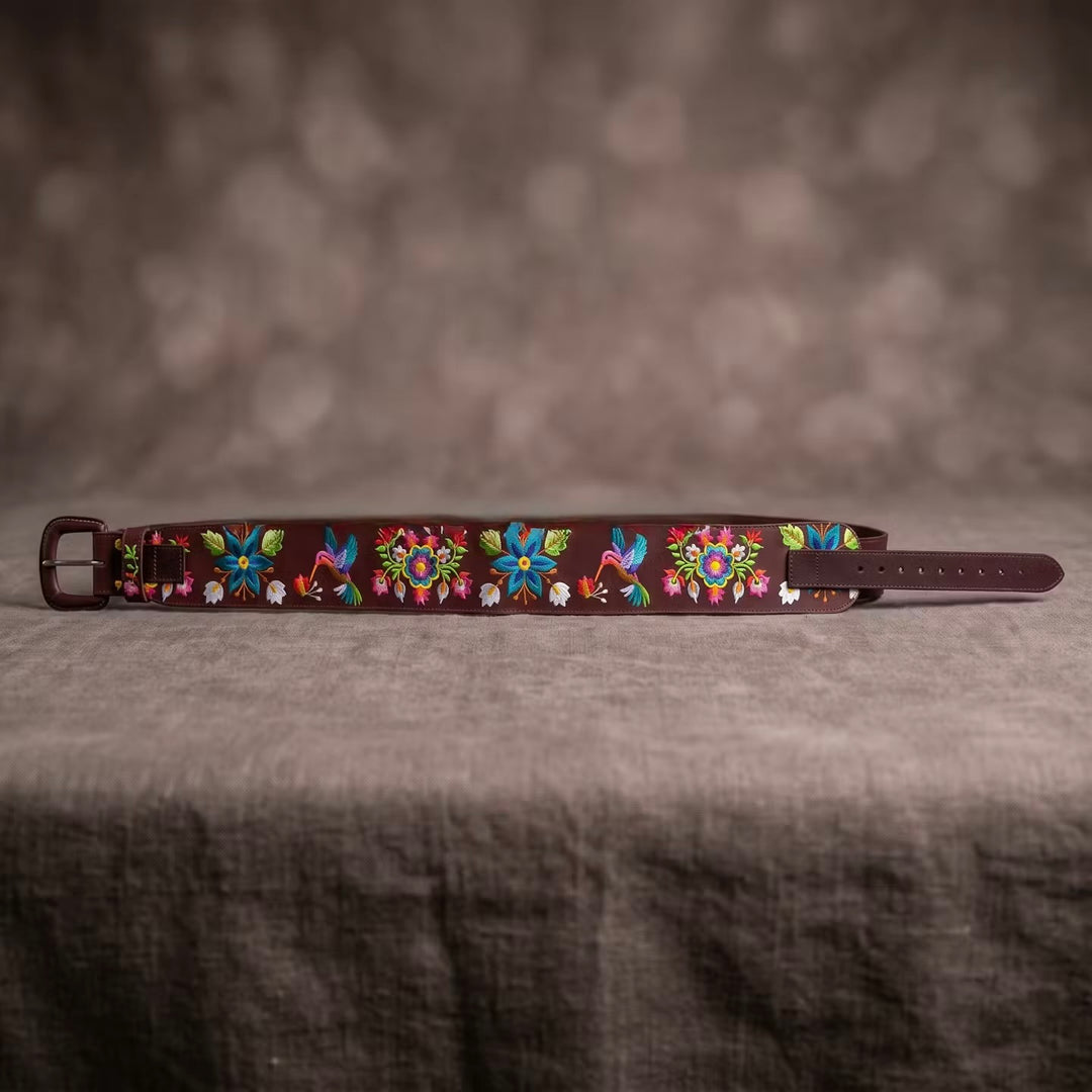 Heritage Leather Regalia  Belt (HUMMINGBIRD)