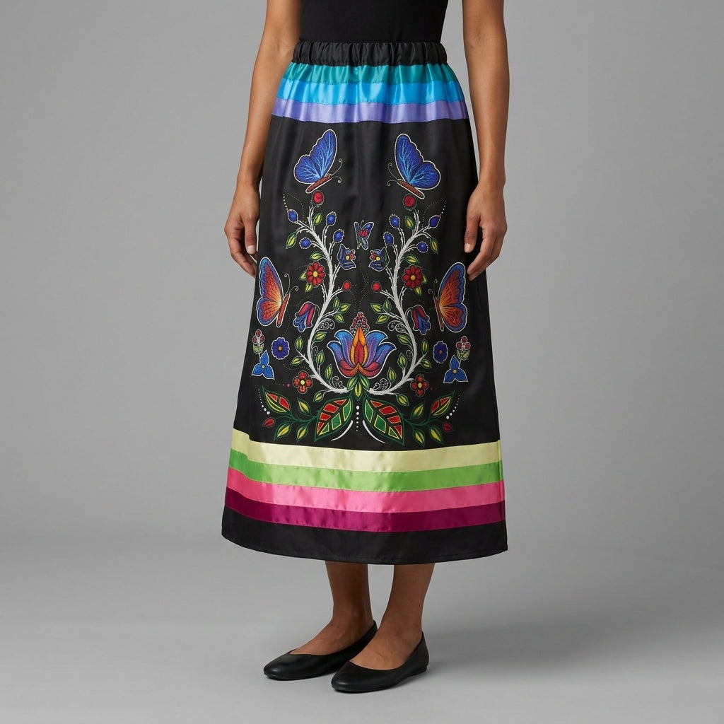 Floral Butterfly Ribbon Skirt