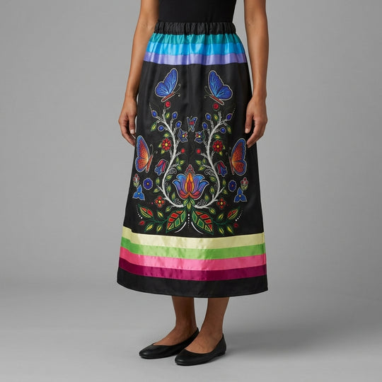 Floral Butterfly Ribbon Skirt