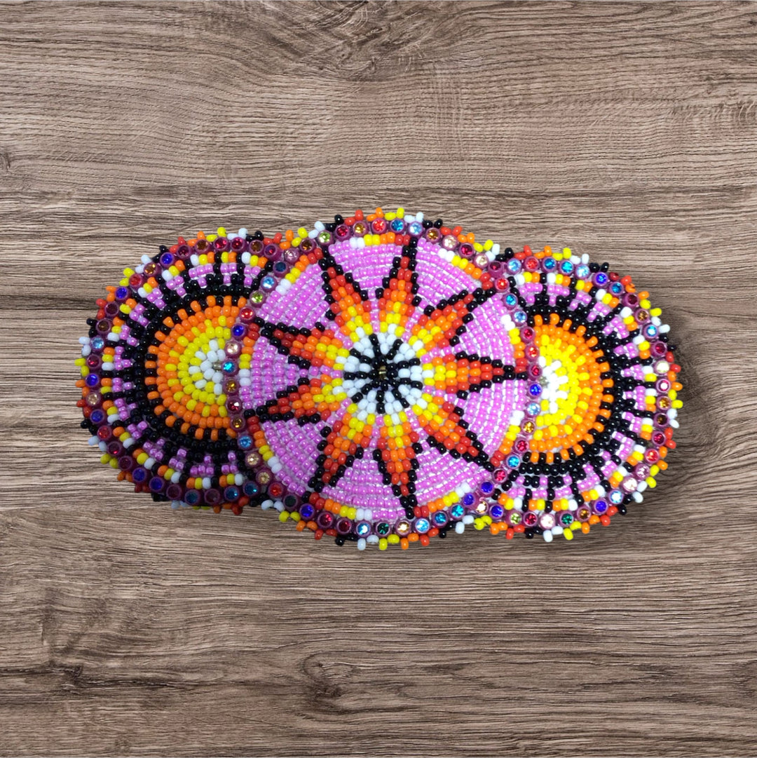 Pink  Native American Beaded Barrettes