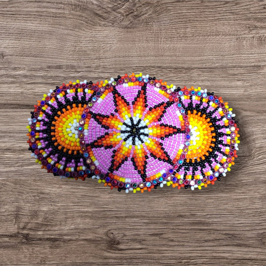 Pink  Native American Beaded Barrettes