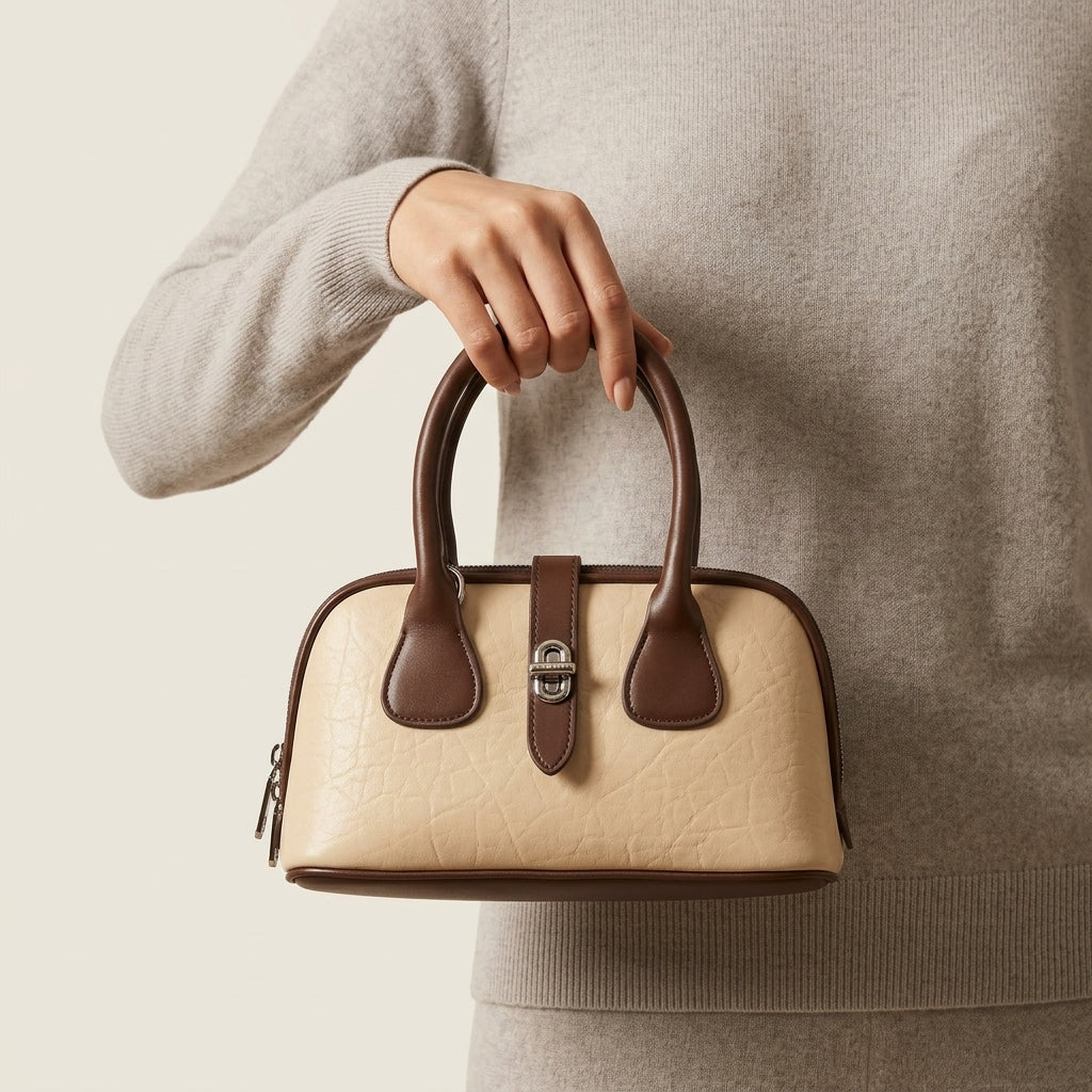Vintage Mini Barrel Crossbody Handbag