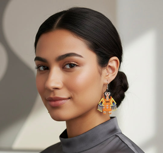 OldTribes™ American Kachina Doll Girl Woman (Orange )