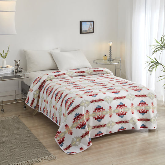 White and Grey Fleece Blanket