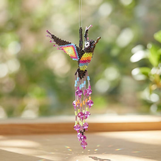 Purple Beaded Humming Bird