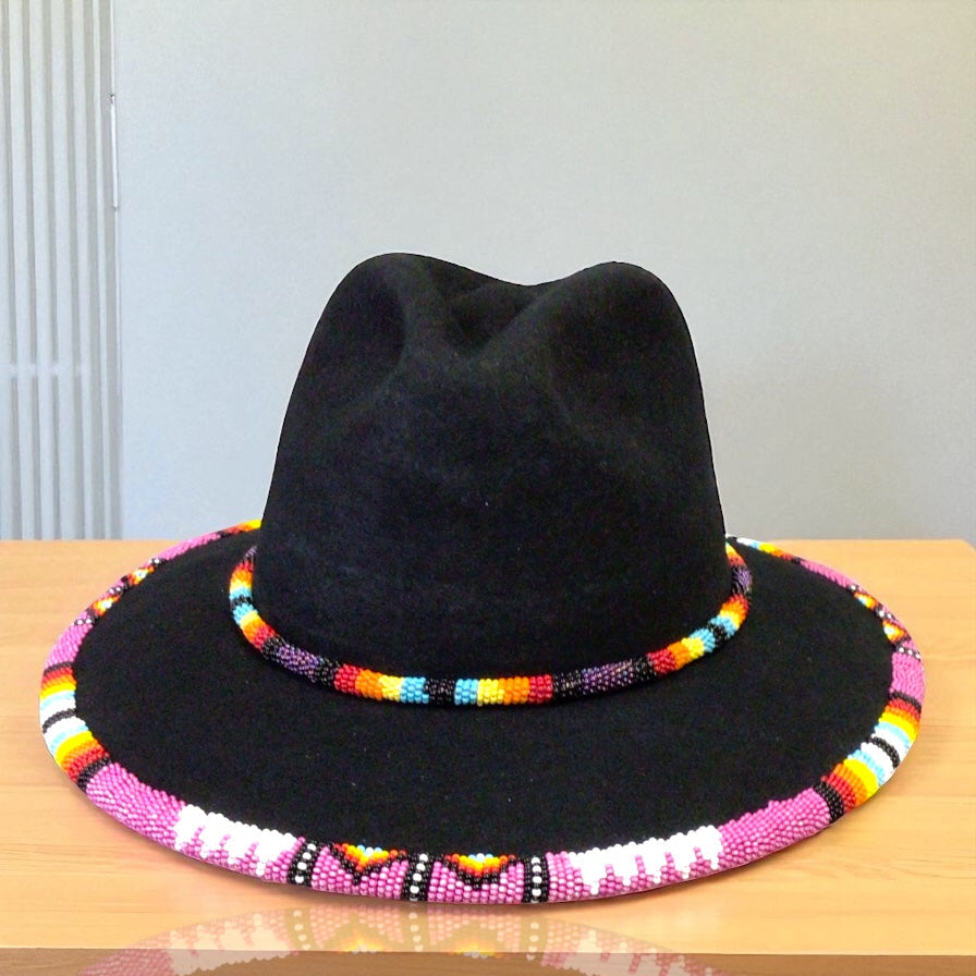Size- 56 Handmade Beaded Hat(Black)
