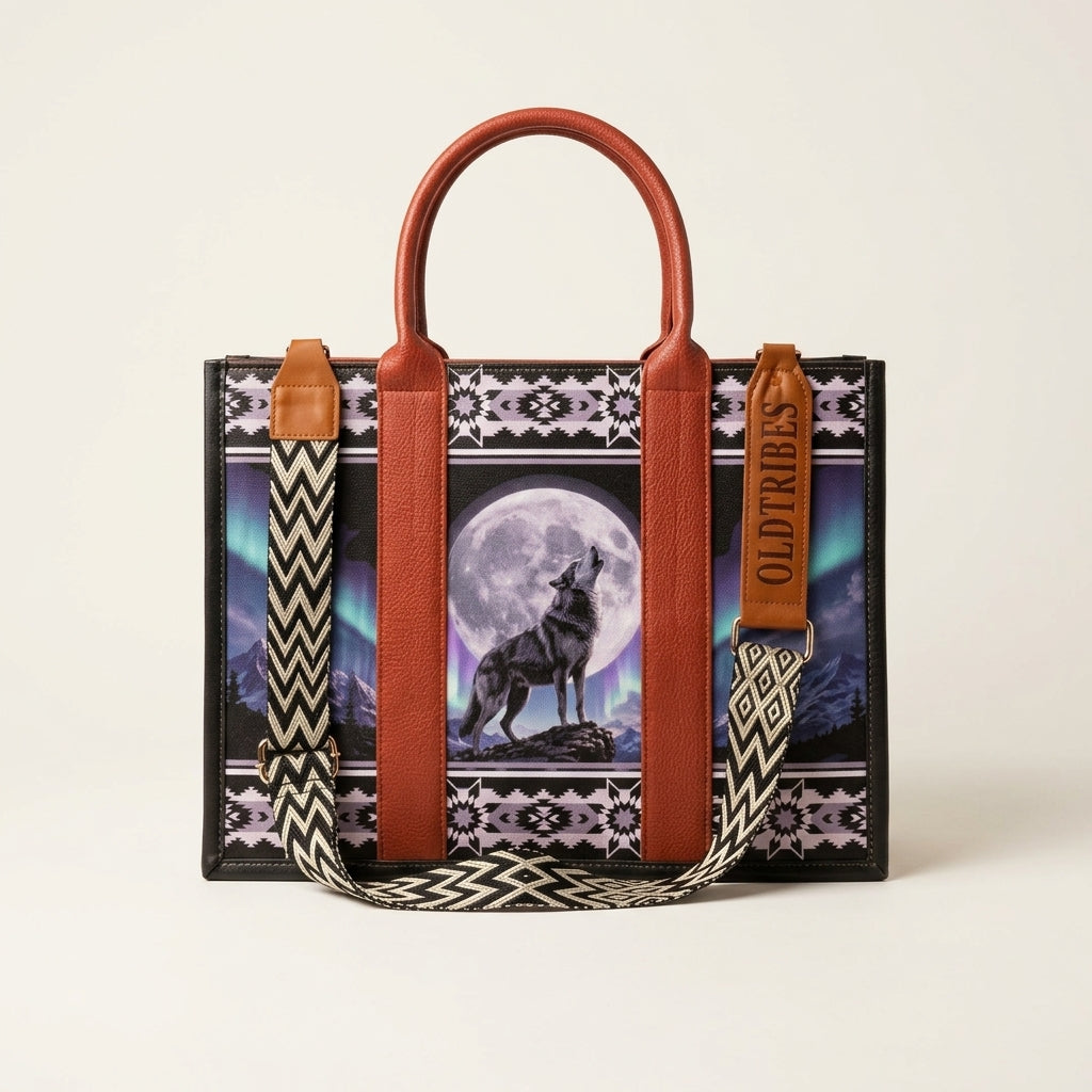 OLDTRIBES™  Leather Handbag (Howling Wolf)