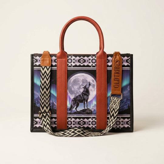 OLDTRIBES™  Leather Handbag (Howling Wolf)