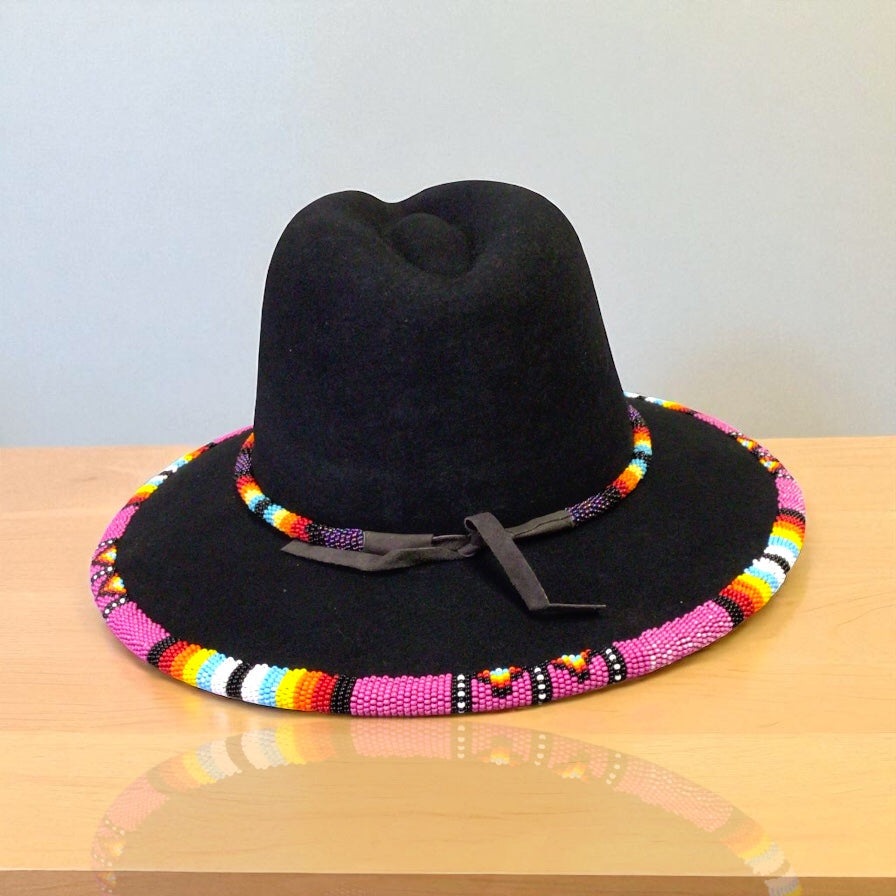 Size- 56 Handmade Beaded Hat(Black)