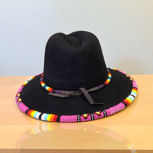Size- 56 Handmade Beaded Hat(Black)
