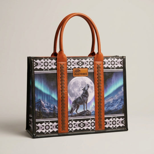 OLDTRIBES™  Leather Handbag (Howling Wolf)