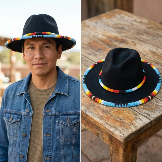 Size-60 Handmade Beaded Hat