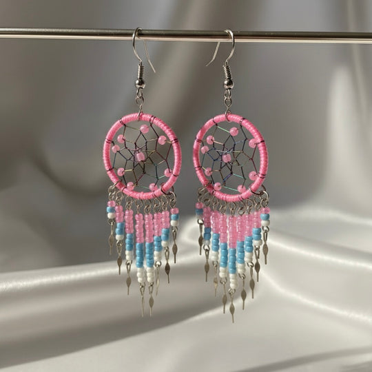 Light pink/celeste Dreamcatcher Dangles