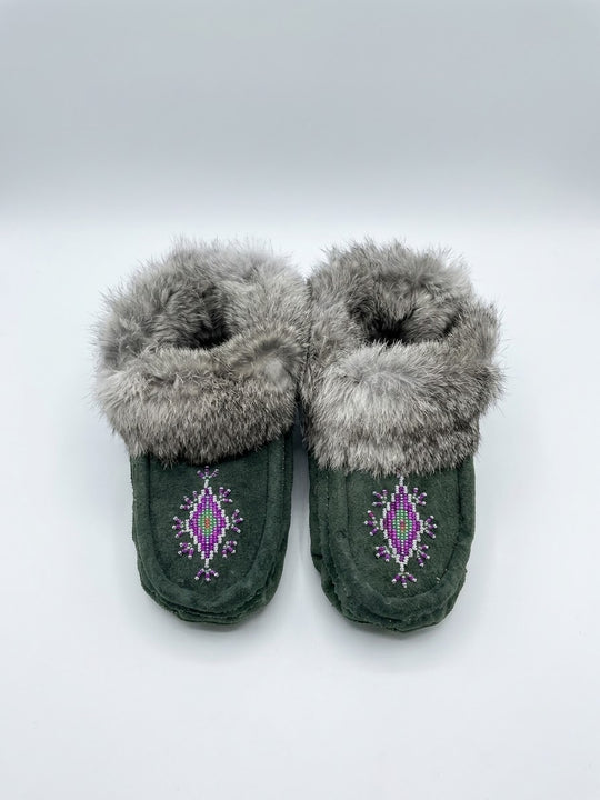 Moccasins with Beadwork (Size 6)
