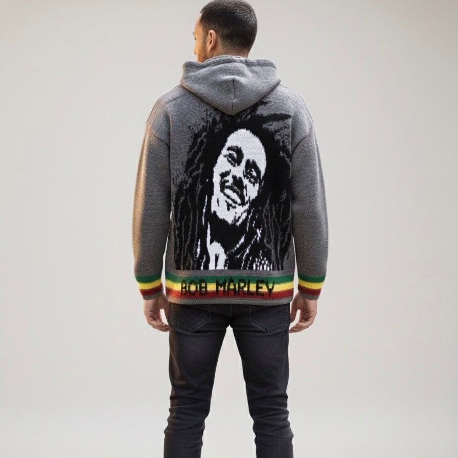 Bob Marley  grey/ black Unisex Alpaca Sweater