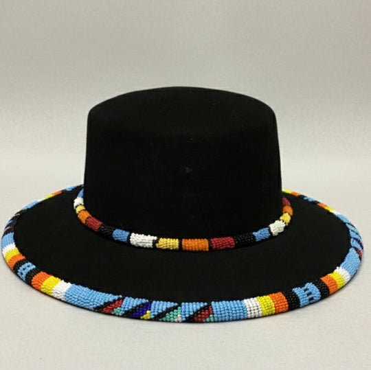 Size- 56 Handmade Beaded Hat(Black)