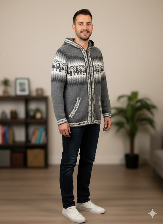 Grey Alpaca Unisex Sweater