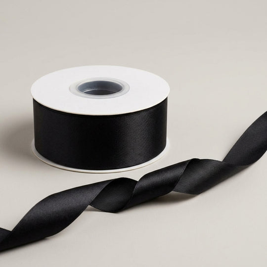 Satin Ribbon Double Face- Black 