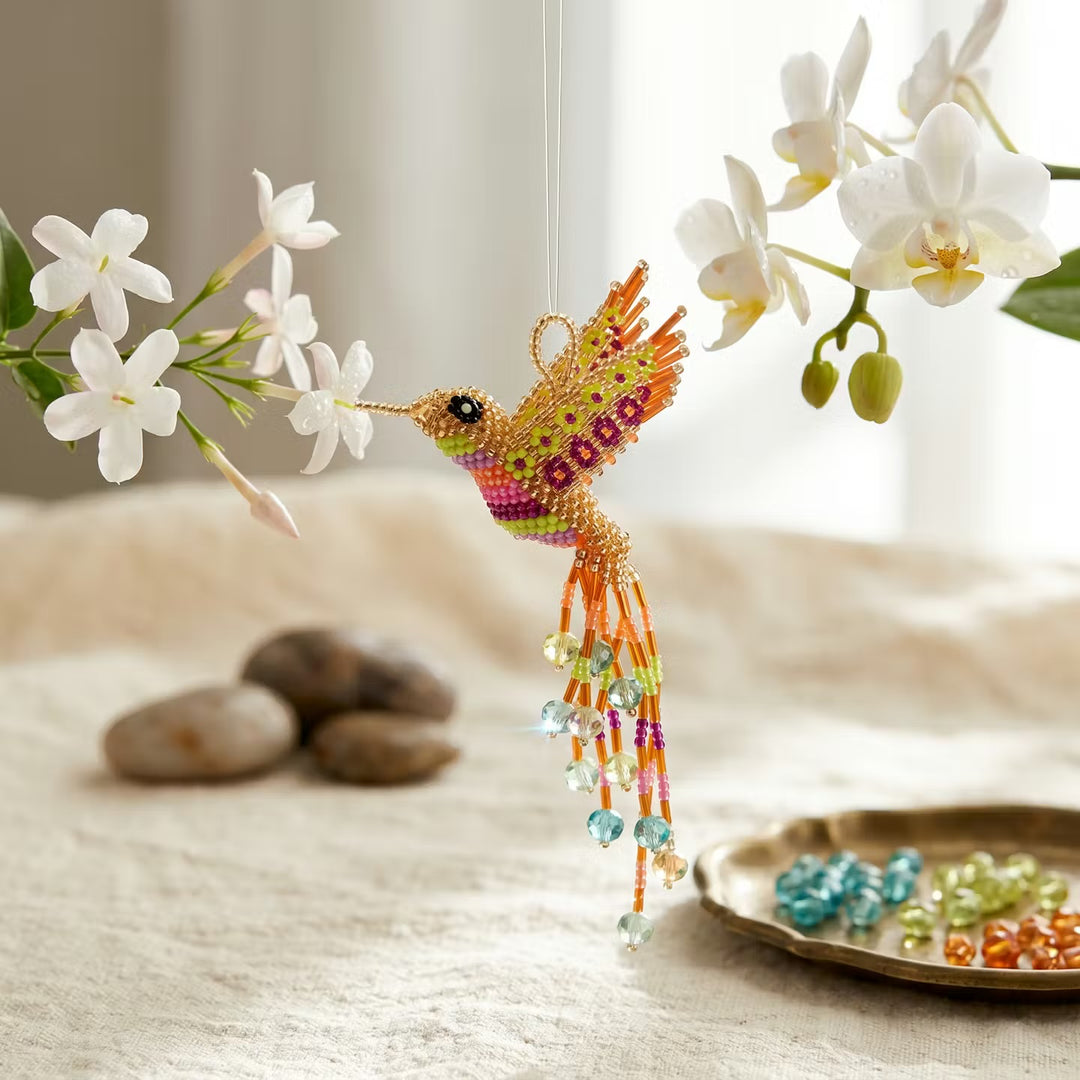 Orange Beaded Humming Bird