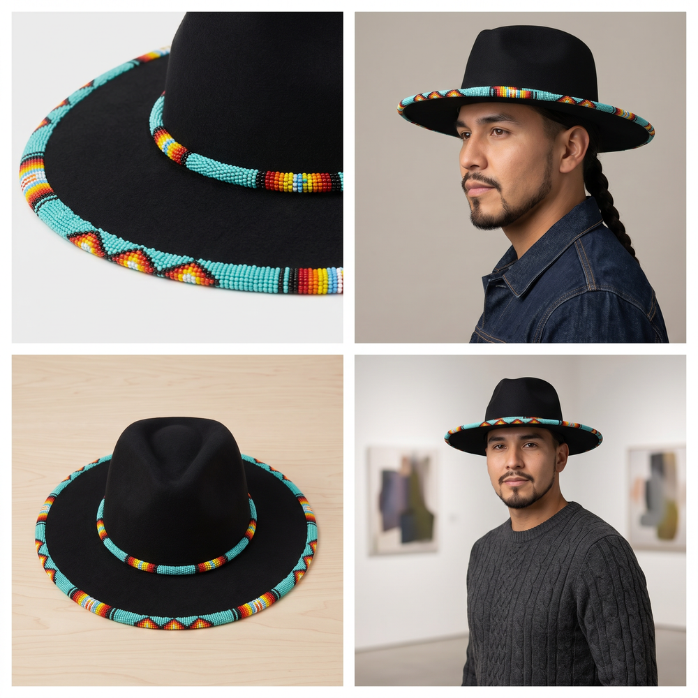 Size-63 Handmade Beaded Hat