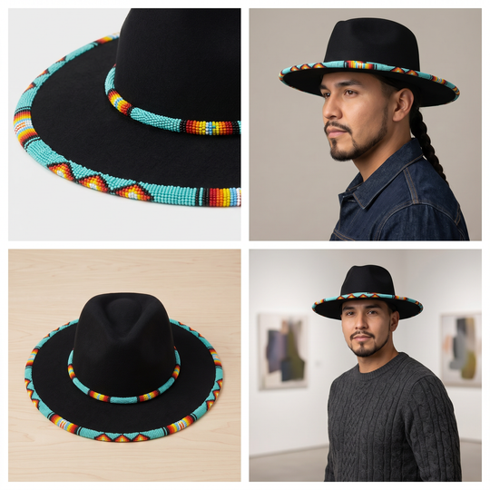 Size-63 Handmade Beaded Hat