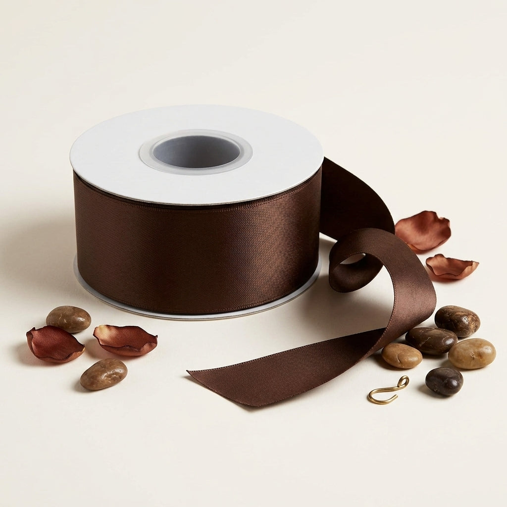 Satin Ribbon Double Face- Chocolate Brown 