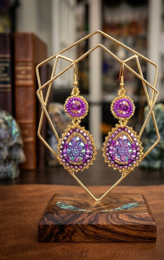 Drop Beaded Earrings pink collection