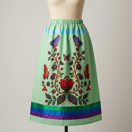 Floral Butterfly Ribbon Skirt