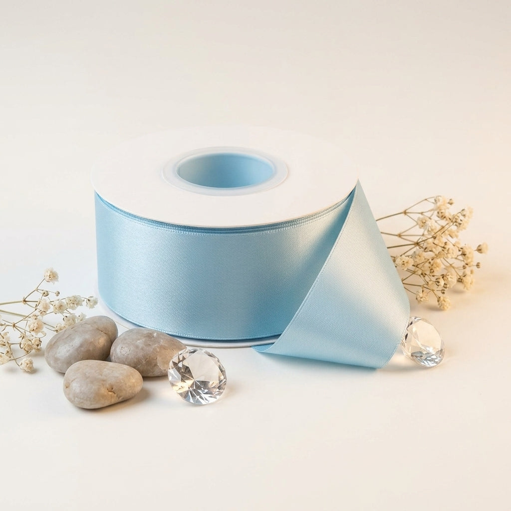 Satin Ribbon Double Face- Powder Blue 