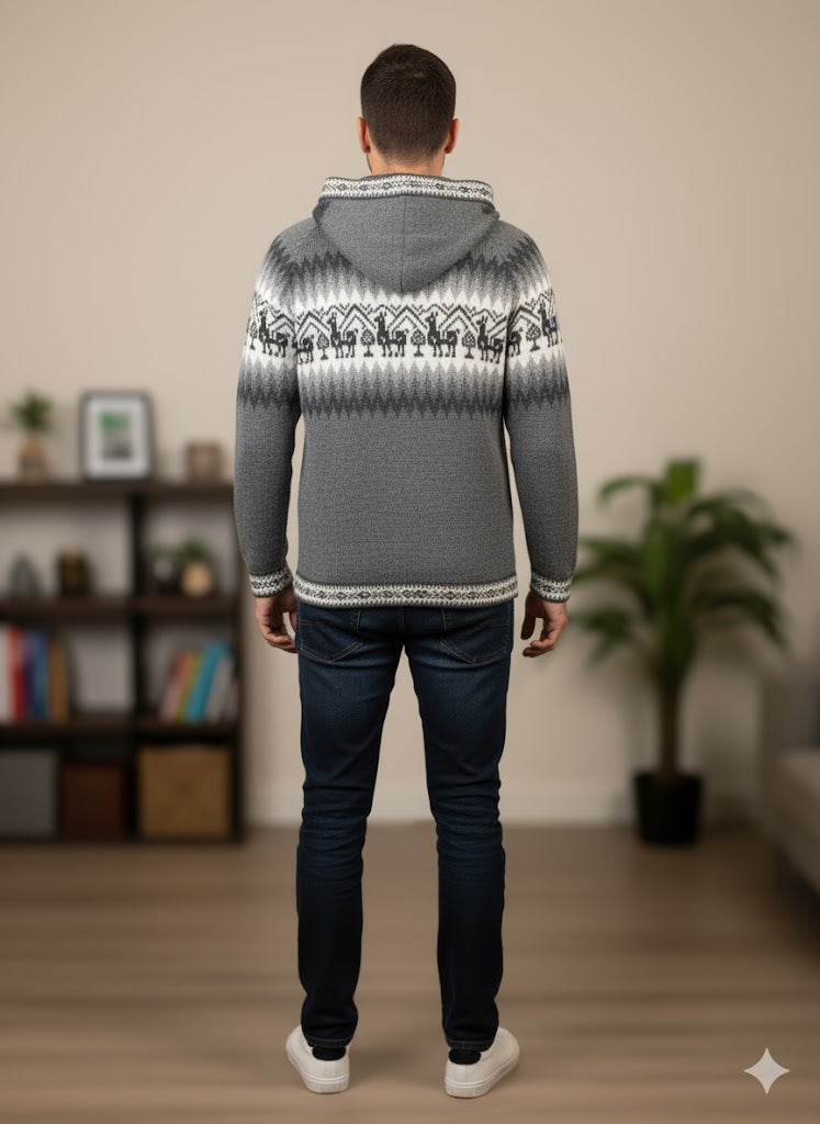 Grey Alpaca Unisex Sweater