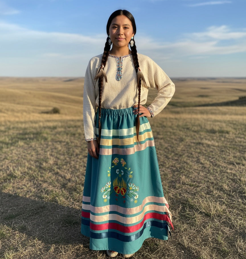 OLDTRIBES™ Paws & Petals  Ribbon Skirt