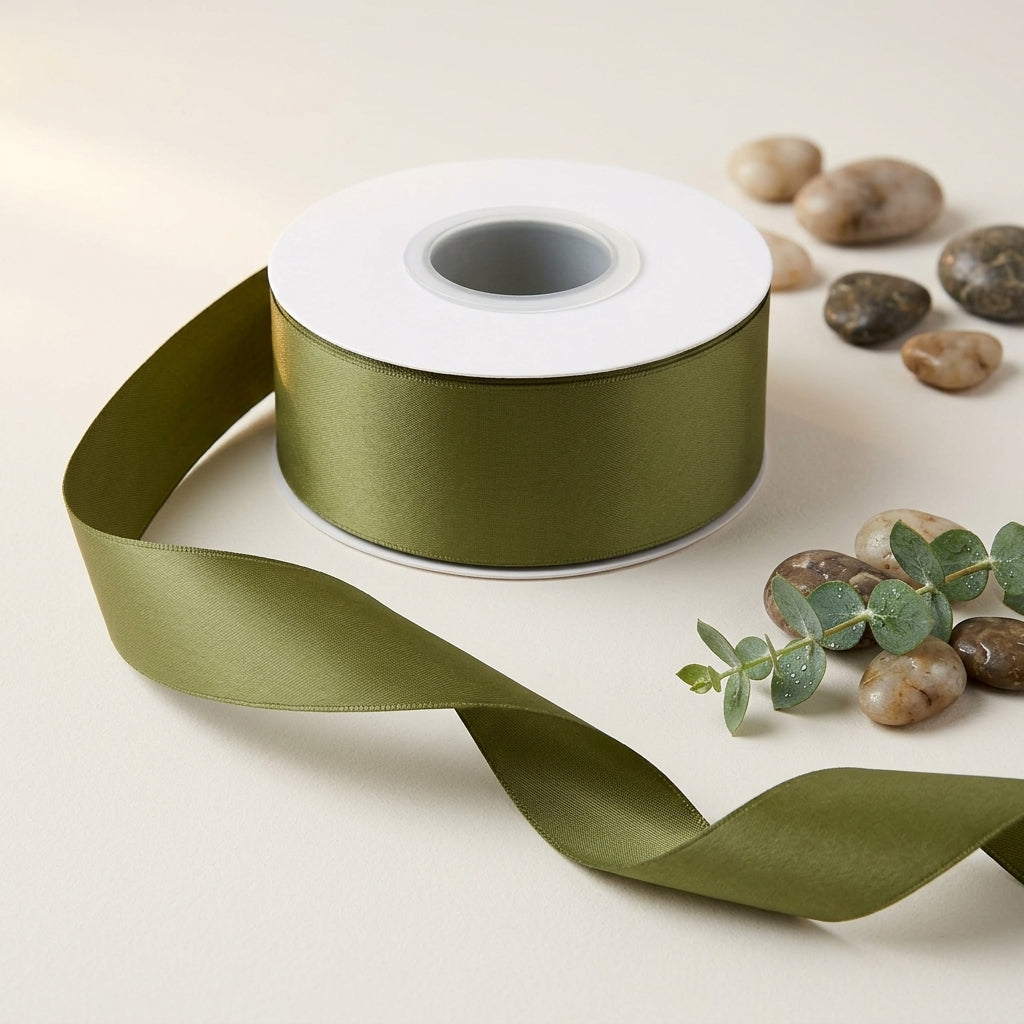 Satin Ribbon Double Face- Olive 