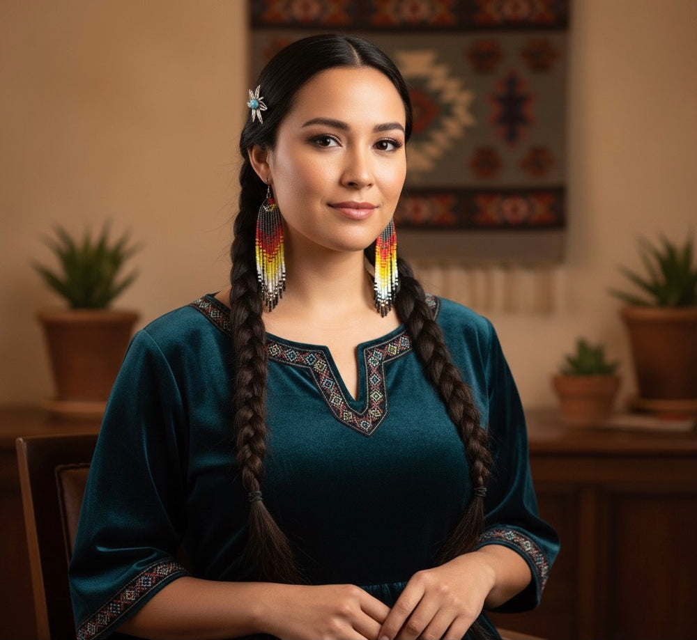 Black / red Firebird Spirit Beaded Earrings