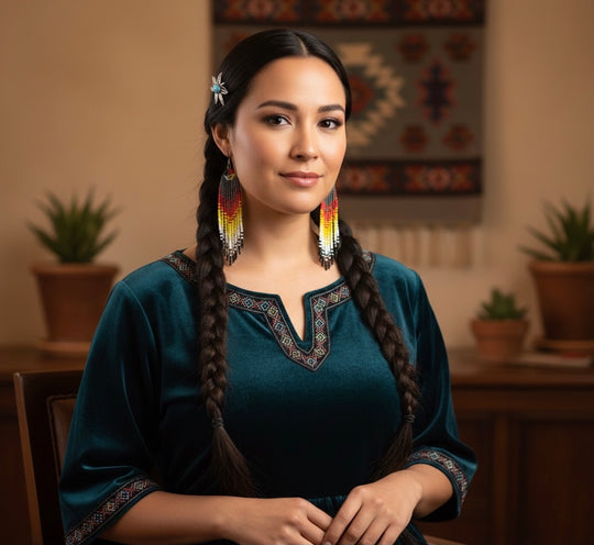 Black / red Firebird Spirit Beaded Earrings