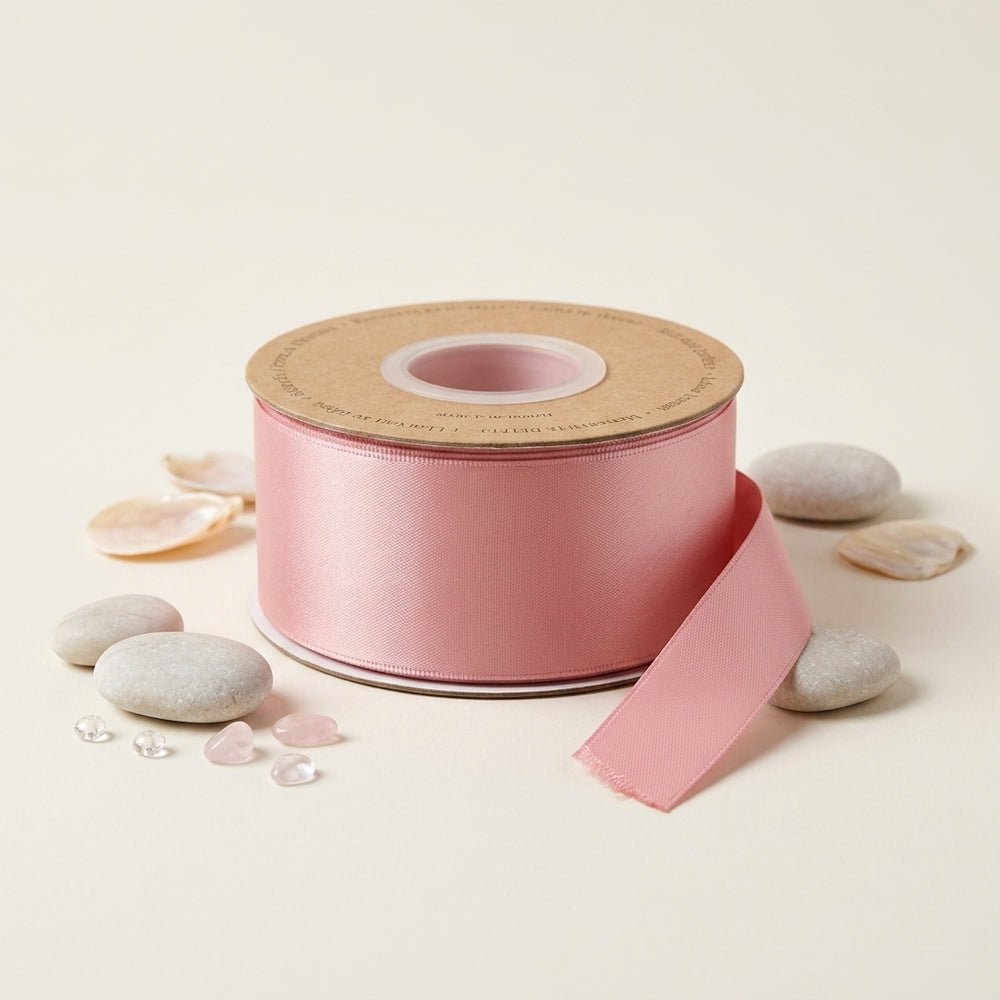 Satin Ribbon Double Face- Dusty Rose #150- 3.8 cm Wide