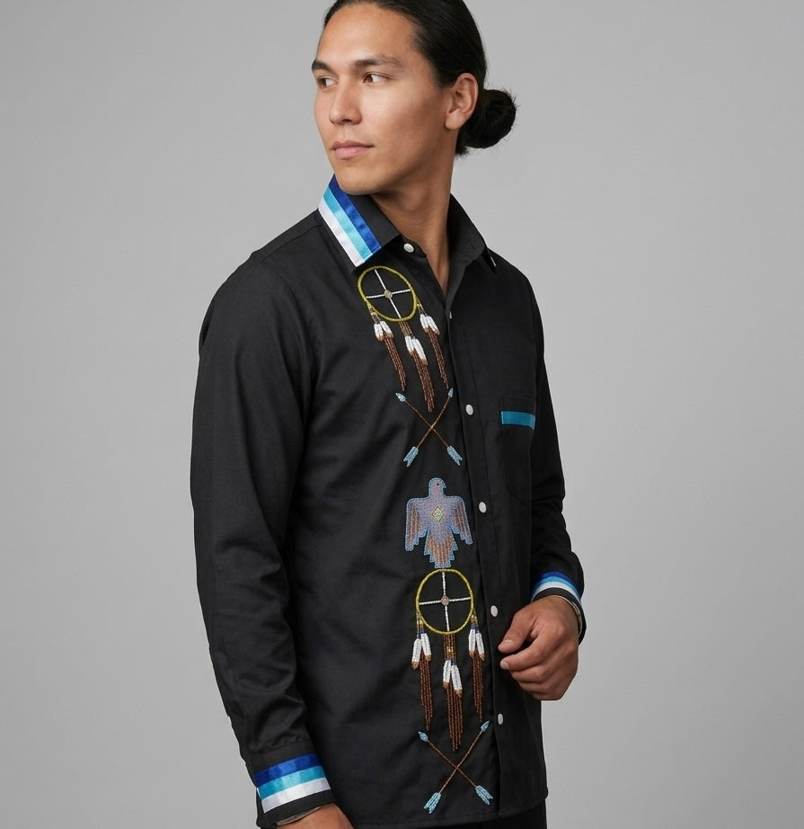 Embroidered Ribbon Shirt (Eagle)
