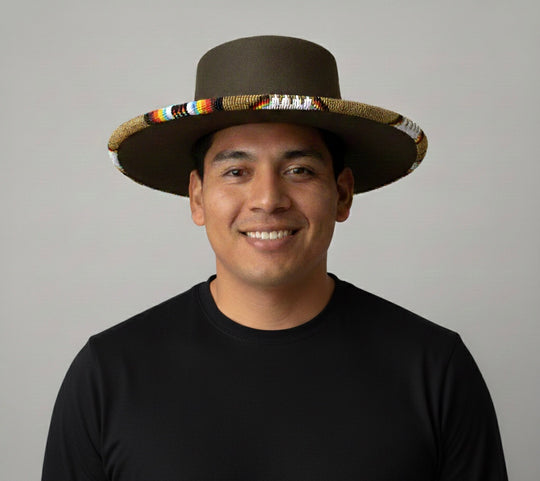 Size- 56 Handmade Beaded Hat(Greenish)