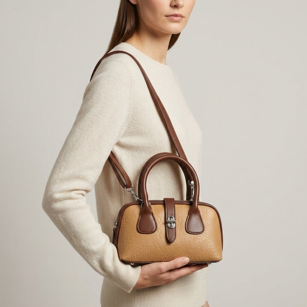 Vintage Mini Barrel Crossbody Handbag