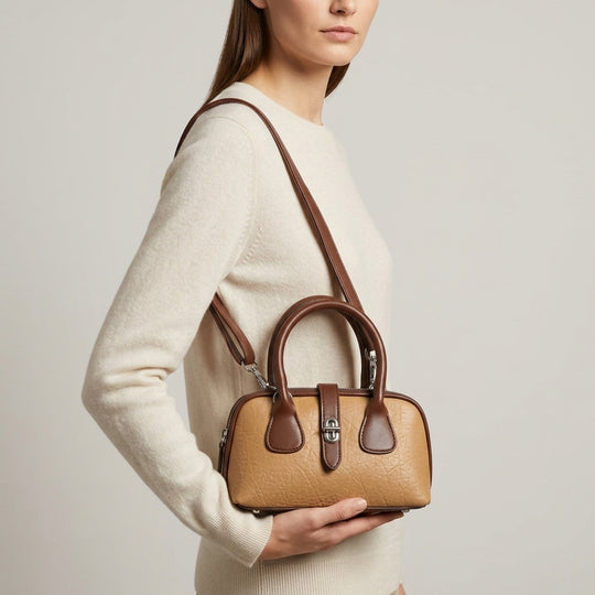 Vintage Mini Barrel Crossbody Handbag
