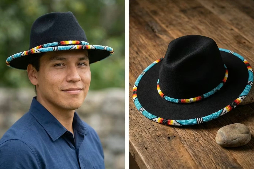 Size-60 Handmade Beaded Hat