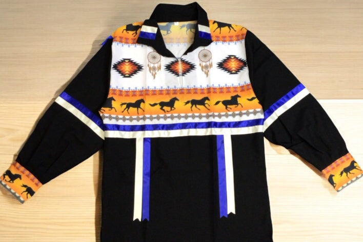 Orange and White Ribbon Shirt